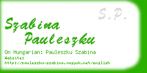 szabina pauleszku business card